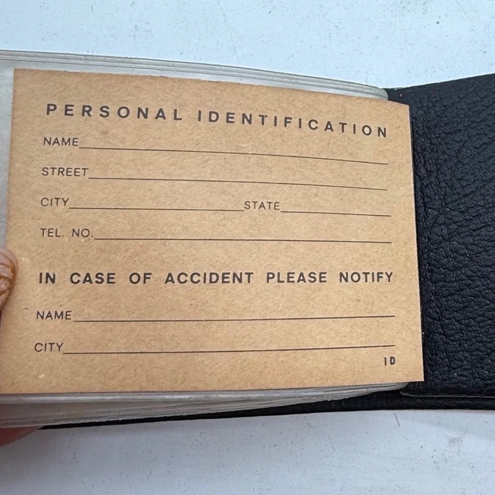 Vtg Swank Black Leather Billfold‎ Wallet Snap Closure Mens SK3J-T 1960s unused